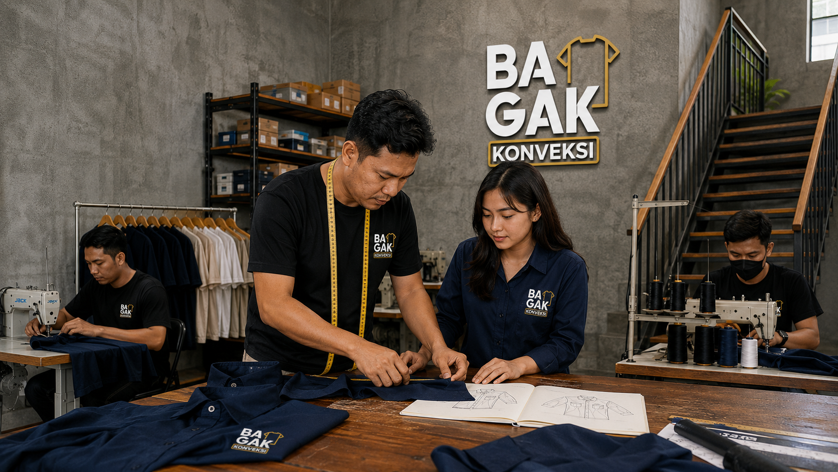 konveksi seragam Pematangsiantar, buat seragam usaha di Siantar, seragam karyawan Sumatera Utara, seragam warung dan kafe Siantar, polo custom Pematangsiantar