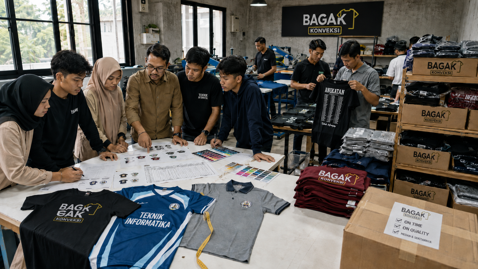 konveksi, kaos angkatan, kaos event. sablon