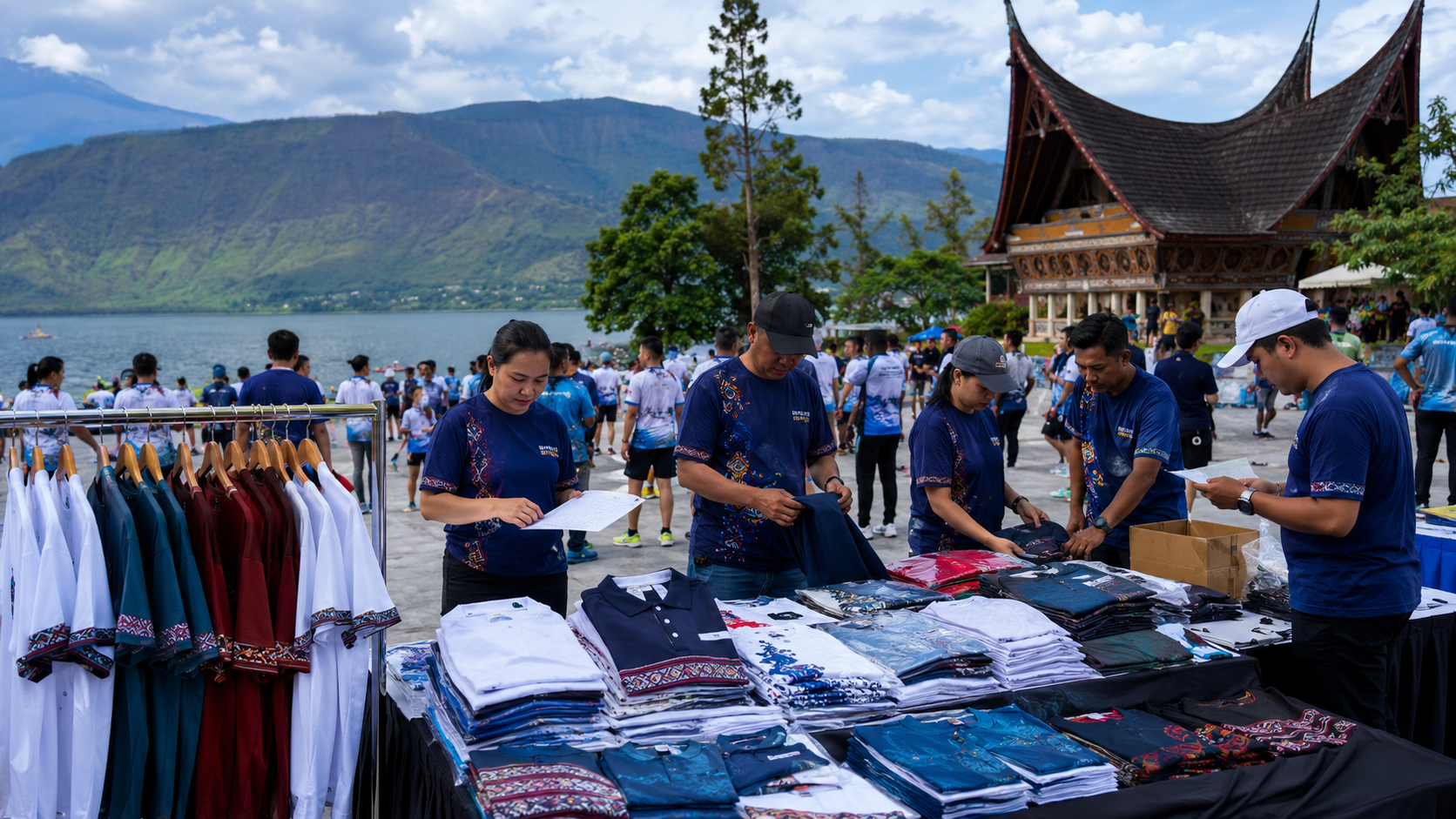 produksi kaos event Danau Toba dari Pematangsiantar; kaos panitia acara Sumatera Utara; jersey event komunitas Danau Toba
