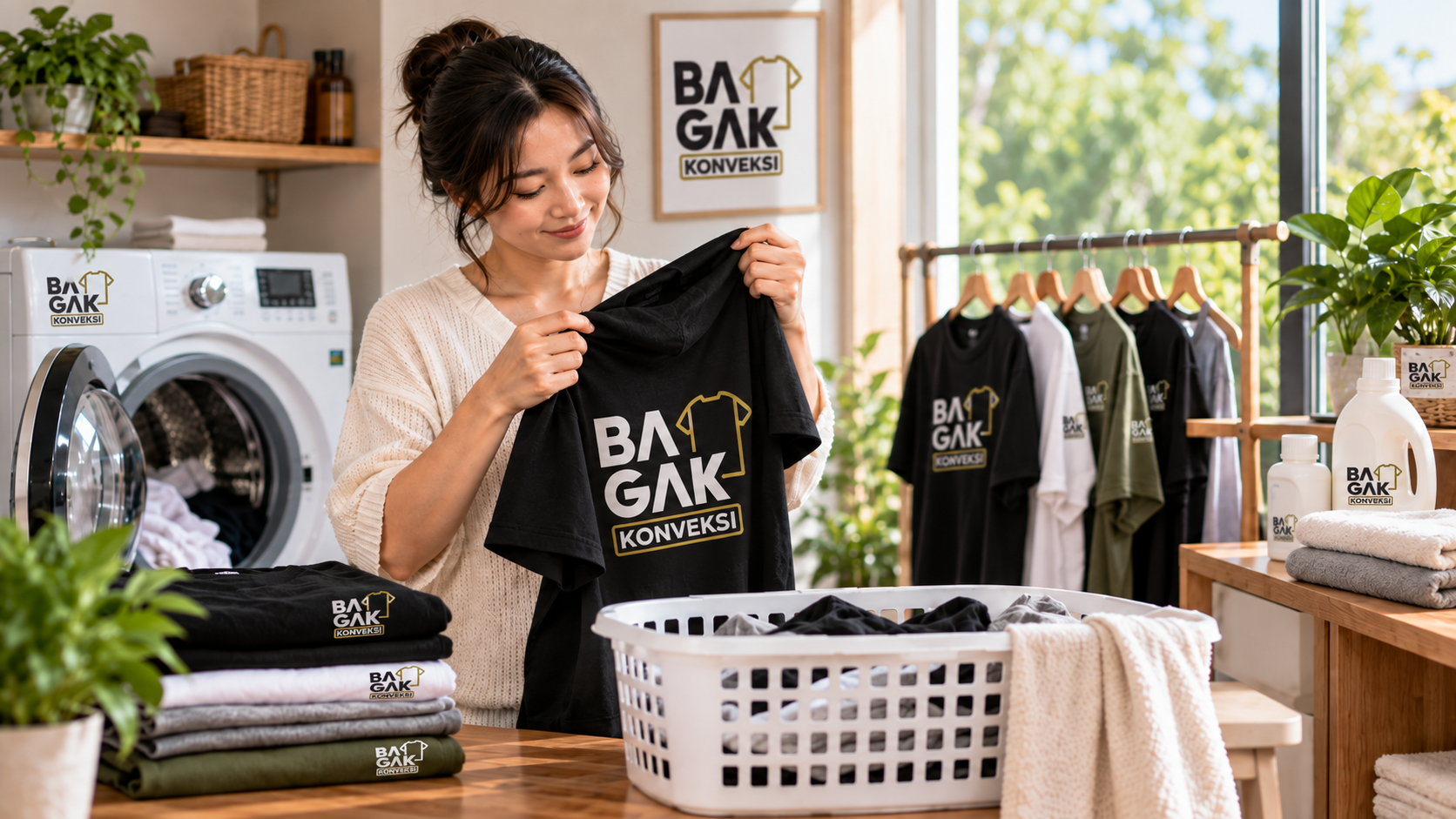 kaos sablon dicuci dalam keadaan terbalik; cara menyetrika kaos sablon; menjemur kaos printing agar awet